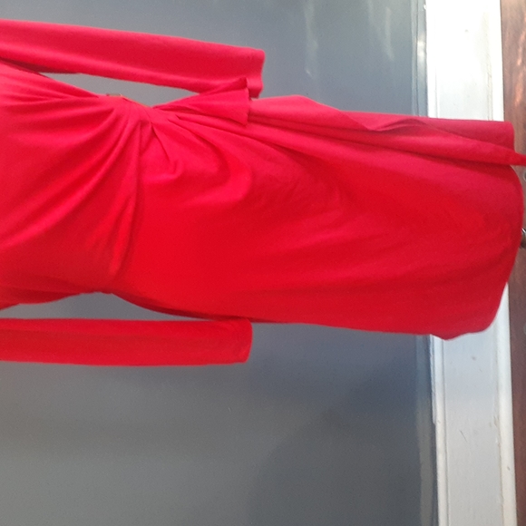Eliza j women's red faux wrap dress size 4p - Picture 4 of 17